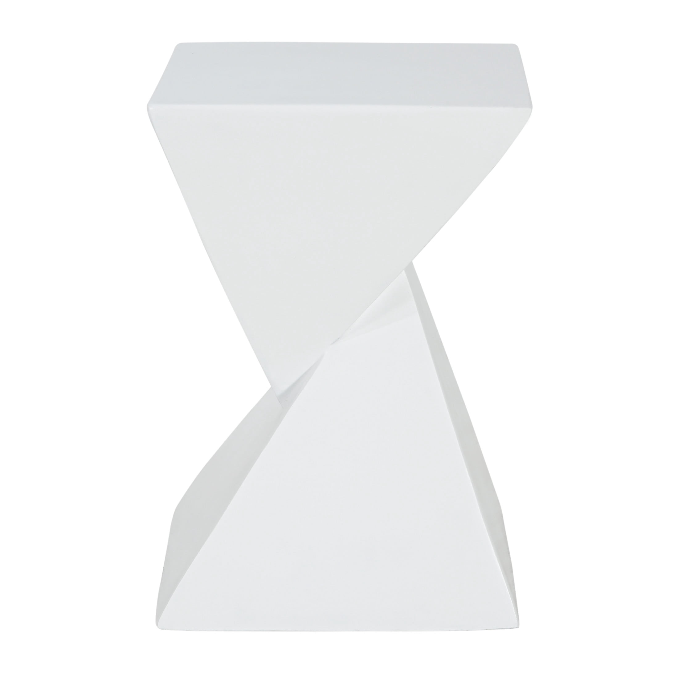 Christopher Knight Home Outdoor MGO Hourglass Side Table, 18" Tall Wood Grain Accent Table, White