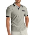 thumbnail image 1 of Men's Spring And Summer Fashion Stand Collar Short Sleeve T Shirt Comfortable Slim Top, 1 of 6