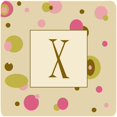 thumbnail image 1 of Monogram - Tan Dots Foam Coasters Initial Letter X, Set Of 4, 1 of 1