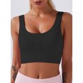 thumbnail image 4 of TFixol Sujetador deportivo para mujer con botones en la parte delantera y cuello en U extraíble acolchado transpirable, 4 of 8