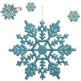 thumbnail image 2 of Pack Of 24/12/6 Pieces Snowflakes For Christmas Tree Decoration Blue Snowflakes With Bright Powder Winter New Year Hanging Decor, 2 of 5