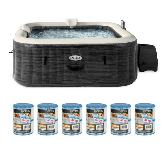 Intex PureSpa Plus Greystone Hot Tub, 94x28", w/ Filter Cartridge (12 Pack)