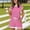 Pink, variant on uublik Two Piece Pajama Set for Women Casual Short Sleeve Tops and Drawstring Shorts Loungewear Matching Sleepwear Pink