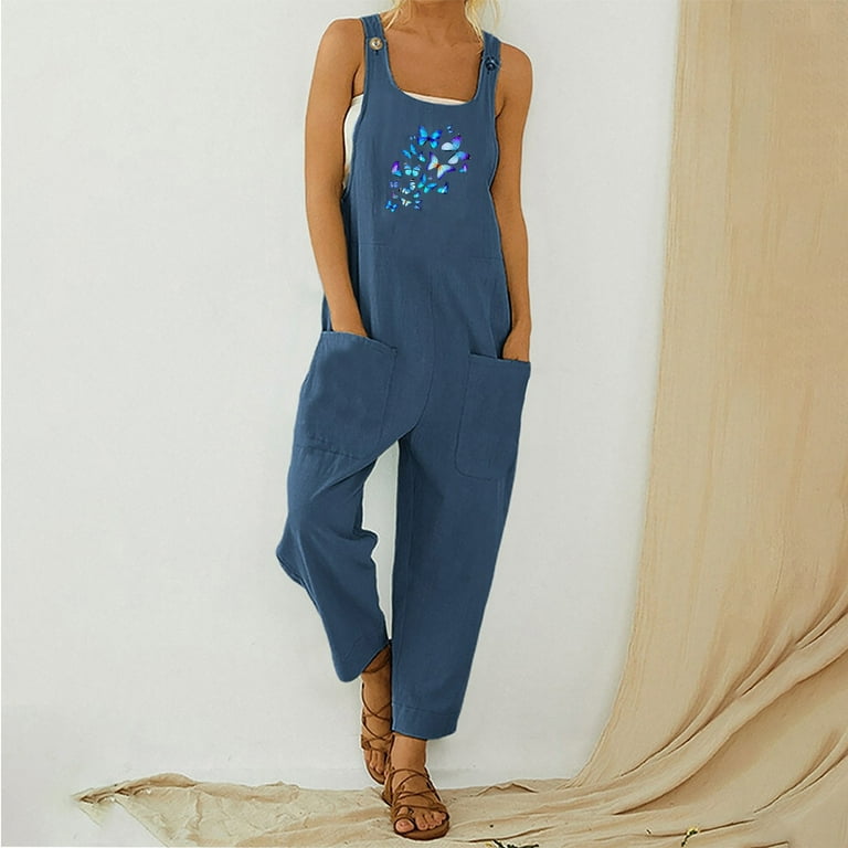 Sleeveless bib pants harem sales trousers jumpsuit playsuit overalls