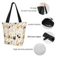 thumbnail image 7 of Cauagu Cartoon Chickens Print Canvas Aesthetic Tote Bag for Women Beach Bag Shopping Bags Shoulder Bag Reusable Grocery Bags, 7 of 7