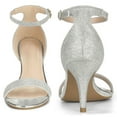 thumbnail image 3 of Unique Bargains Women's Sandals Ankle Strap Stiletto Heels Glitter Sandals, 3 of 6