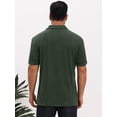 thumbnail image 3 of DARING DIVA Men's Jacquard Short Sleeve Button Down Collared Polo Shirts S Green, 3 of 7