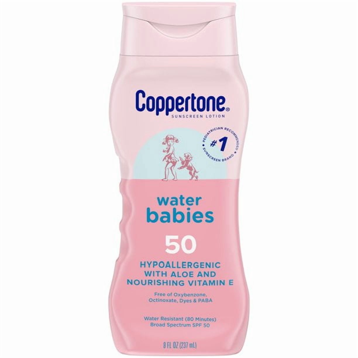 Coppertone Water Babies Non-Irritating Lotion with SPF 50, 8 oz (Pack of 3)
