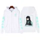 thumbnail image 1 of Sudadera con capucha de talla grande con cremallera de Anime japonés Demon Slayer, sudaderas para mujer, chaquetas con cremallera de Tokito Muichiro de dibujos animados, ropa de calle Unisex, 1 of 3