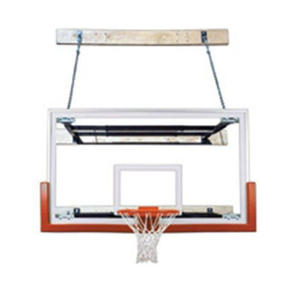SuperMount46 Victory Steel-Glass Wall Mounted Basketball System, Royal Blue