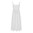thumbnail image 6 of Under $20 Womens Dresses Summer Saving Clearance, Women's Solid Color Sexy-neck With Waist Cinched Pleated Suspender And Large Hem Dress(White,XXL), 6 of 6