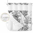 thumbnail image 2 of Black Gray Coral Coastal No Hook Shower Curtain Waterproof,Bathroom Curtains with Snap in Liners and See Through Top Window,Summer Beach Seaside Nautical Hotel Style Bathtub Curtains Shower 72"Wx72"L, 2 of 8