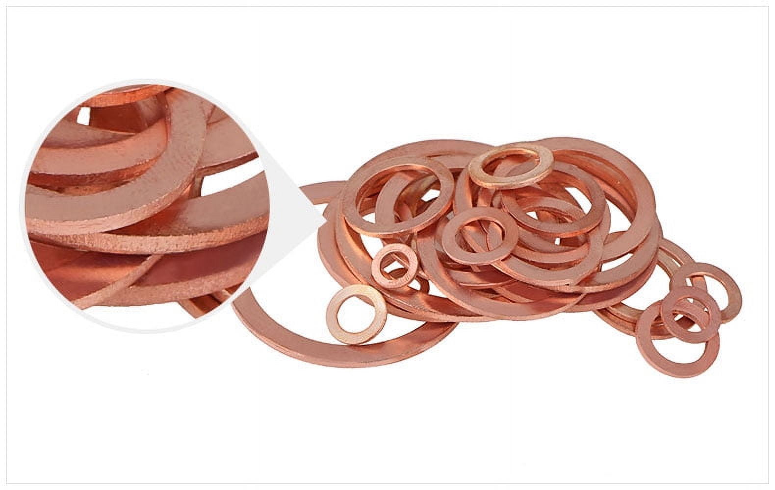 (5 Pieces) Purple Copper Gasket Flat Washer M16x24x2.0mm