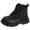 Black, variant on WAVSUF Girls Combat Boots Soft Sole Faux Leather Wide Width Fall Winter Chunky Boots Black 3 Little Kid