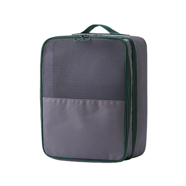 Organisateur de Sac de Rangement pour Trois Personnes, Boîte de Rangement pour Chaussures de Voyage, Sac de Rangement pour Chaussures Imperméable et Portable, avec 3 Compartiments, Peut Fixer la Cloison de Bagage