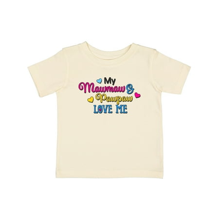 

Inktastic My Mawmaw and Pawpaw Love Me with Hearts Gift Baby Boy or Baby Girl T-Shirt