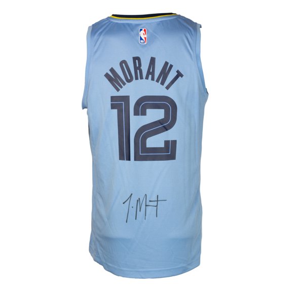 Ja Morant Signed Blue Fanatics Memphis Grizzlies Basketball Jersey JSA