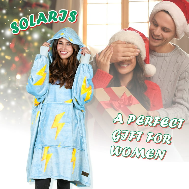 Solaris, Oversized Hoodie Blanket Sweatshirt, Blue Thunder, One