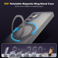 thumbnail image 6 of for Samsung Galaxy S24 Case with 360°Rotatable Magnetic Ring Stand, Compatible with Mag-Safe [Military Grade Drop Protection] Translucent Slim Phone Case for Samsung Galaxy S24,6.2",Grey, 6 of 14