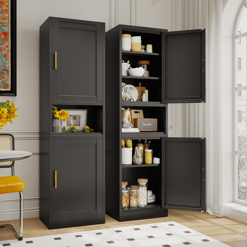 19.7"W Freestand Metal Tall and Thin Narrow Storage Cabinet for Kitchen Bathroom Living Room