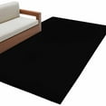 thumbnail image 2 of Black 3x5 Area Rugs, Farmhouse Solid Black Color Modern Art Non-Skid Rubber Backing Large Rectangle Rugs - Living Room Bedroom Home Office, Indoor Floor Mat Carpets Washable Rug, 2 of 9
