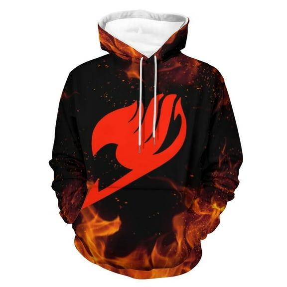 Unisex 3D Printed Fairy Tail Hoodies Long Sleeve Sweatshirts for Men Women with Big Pockets