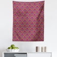 thumbnail image 1 of Bohemian Art Tapestry, Ethnic Folk Colorful Details Cultural Mandala Like Jumble Blossoms, Fabric Wall Hanging Decor for Bedroom Living Room Dorm, 5 Sizes, Purple Magenta Mustard, by Ambesonne, 1 of 1