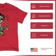 thumbnail image 4 of Tee Hunt Frida Kahlo Sugar Skull T-Shirt Calavera Day of The Dead Men's Tee, Red, Large, 4 of 5