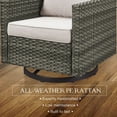 thumbnail image 5 of PARKWELL Contemporary Outdoor Swivel Rocking Chair Set of 2,Patio Wicker Swivel Lounge Glider Chair for Porch Balcony Yard,Gray/Beige, 5 of 8