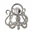 thumbnail image 2 of Octopus Figurine for Home Decor - Coastal Metal Sculpture with Glass Accent for Shelf, Coffee Table, Bathroom or Office Styling - Ornament Display for Living Room and Tabletop - 8", Silver & Metallic, 2 of 11
