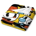 thumbnail image 3 of Cuphead Blanket Cartoon Flannel Throw Blankets Ultra Soft Flannel Lightweight Throws for Couch Bed Plush Fuzzy Microfiber Warm Thermal All Seasons Use 60”x50", 3 of 8