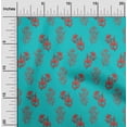 thumbnail image 1 of oneOone Viscose Jersey Turquoise Blue Fabric Floral Block Craft Projects Decor Fabric Printed By The Yard 60 Inch Wide, 1 of 5