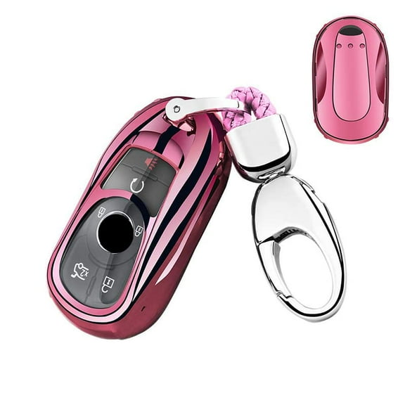 Key Fob Cover,Fit for Buick Enclave Lacrosse Verano Encore Regal Envision Cascada GL8,3 4 5 Buttons Smart keyless Entry Key Fob Soft TPU Case Protector Shell Holder with Key Chain