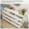 thumbnail image 2 of ANPOO Mid-Century Modern 9 Drawers Dresser for Bedroom, 63'' Wide Handleless Chest of Drawers w/Power Outlet, Curved Profile Design, Dresser TV Stand with Organizer Storage for Living Room, Entryway, 2 of 8