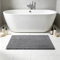 thumbnail image 6 of CuiLiyq Thickened Chenille Bath Mat, 30"x18" Absorbent Non Skid Rug, Soft Floor Pad for Bathroom, Entryway, Bedroom (Dark Gray), 6 of 6