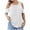 White, variant on Fesfesfes Fashion Women Plus Tops Causal Round Neck Tshirts Hollow Out Shoulder Blouse Tops Lace Short Sleeve T-Shirt Summer Loose Tops Summer Saving Sale