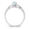 thumbnail image 4 of 925 Sterling Silver Polished Aquamarine Ring Size 6 2mm Wide - .44 cwt -  Jewelry Gift for Mom, 4 of 4