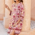 thumbnail image 4 of Elvqul Crew Neck Dresses Women Pink Printed Casual Dress Summer 3/4 Sleeve Midi Holiday Plus Size Dresses, 4 of 5
