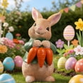 thumbnail image 1 of Lunxisen 4 Pcs Easter Bunny Ornament Holiday Statue Decor For Garden Patio Spring Home, 1 of 8