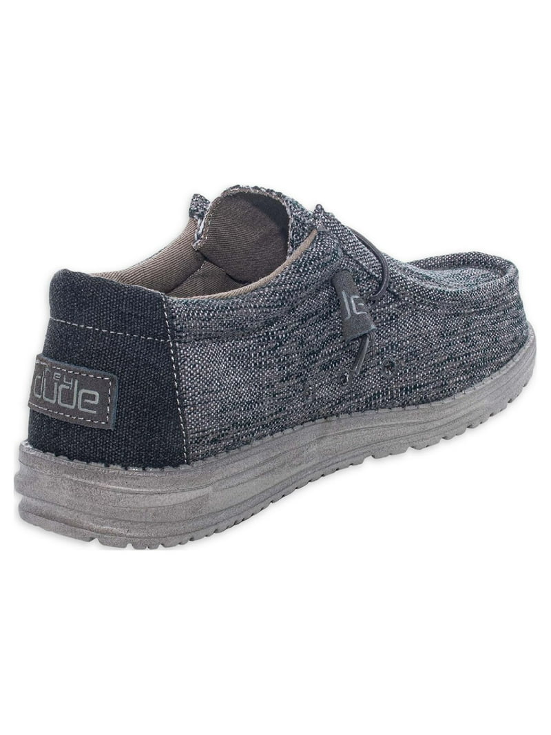 Hey Dude Mens Wally Woven Sneakers Shoes Slip On Gray Carbone Size 10 Hey Dude Men main image 4