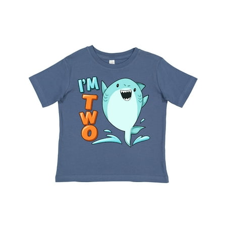 

Inktastic I m Two- Shark Second Birthday Gift Toddler Boy or Toddler Girl T-Shirt