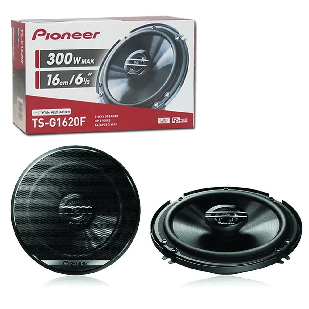 Pioneer Front and Rear Door Speakers, 300 Watts 40 Watts, Black, TS-G1620F, 4 Pack