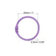 thumbnail image 2 of 1 Inch Loose Leaf Binder Rings Metal Colorful DIY Keychain for Index Card Scrapbooks, Purple, 5 Pack, 2 of 5