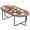 Rustic Brown 95", variant on 71" Oval Conference Table for 6-8 People, Industrial Executive Table with Cable Holes,Rustic Brown