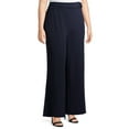 thumbnail image 4 of Heart N' Crush Plus Size Solid Wide Leg Pants with Foldover Waist, 4 of 6