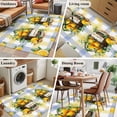 thumbnail image 6 of LEMON Washable Area Rugs 2.7'x5', Summer Watercolor Fruit Basket Blue Yellow Plaids Low Pile Throw Living Room Rug Non-Slip Sturdy Edge Binding Carpet for Indoor Entryway Bedside Kitchen, 6 of 9