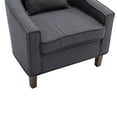 thumbnail image 5 of Accent Chair with Ottoman, Modern Mid Century Barrel Chair with Foot Rest, Comfy Upholstered Armchair for Living Room Bedroom Small Spaces, Easy to Assemble, Dark Gray, 5 of 7