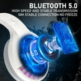 thumbnail image 4 of Wireless Bluetooth Headphone with Noise Cancellation HiFi Stereo Sound Mic Deep Bass Protein Earpad Rainbow RGB Backlight Rechageable Over Ear Headset for PC Mac Game Travel Class Home Office (White), 4 of 9