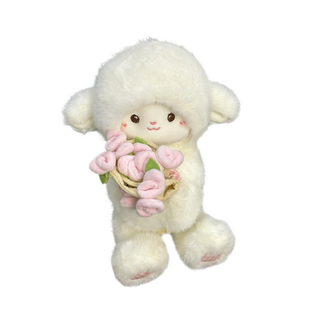 Peluche de oveja de peluche, cómodo animal de decoración para el hogar, para fiestas, niños Rosa