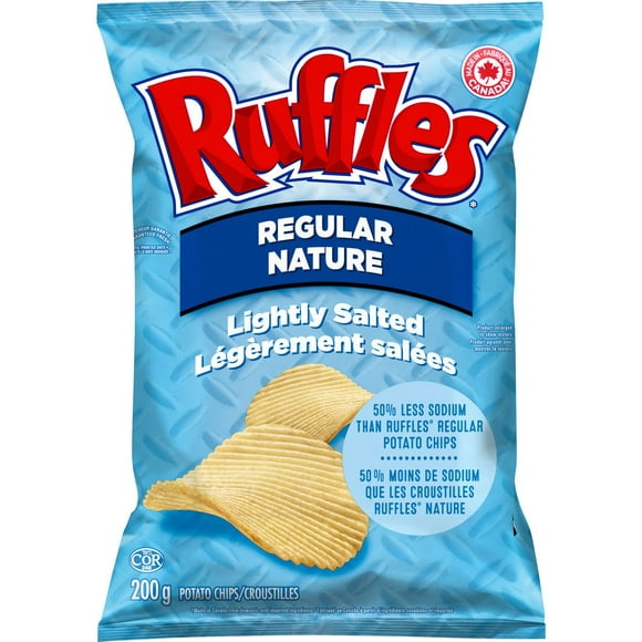 Ruffles Regular Lightly Salted Potato Chips, 200g